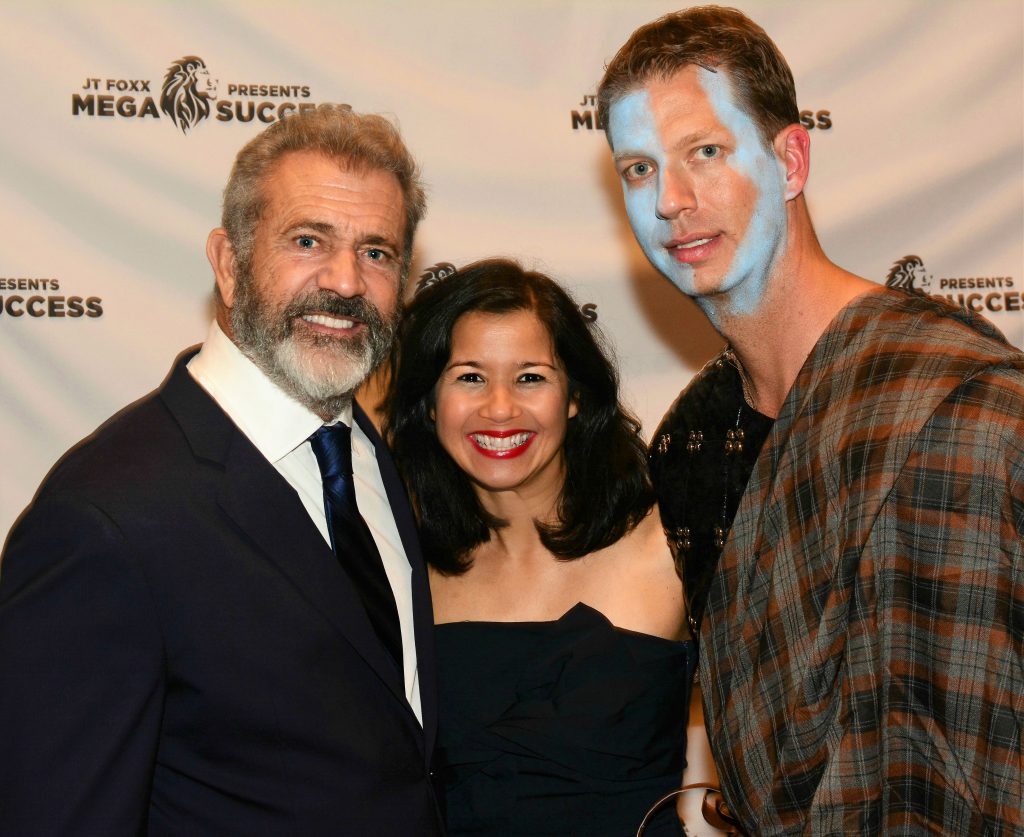 Sandra Fisser with actor & film maker Mel Gibson.